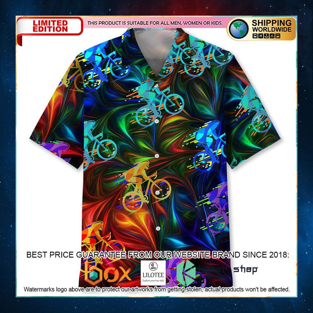 cycling multicolor hawaiian shirt 1 524