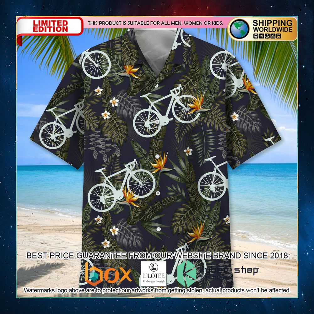 cycling nature green hawaiian shirt 2 806