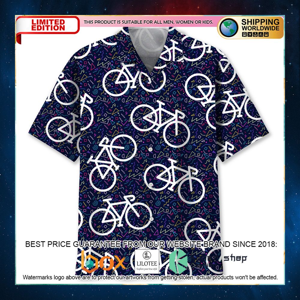 cycling pattern color hawaiian shirt 1 717