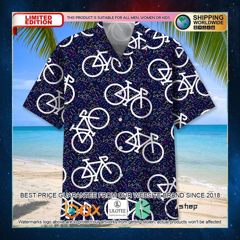 cycling pattern color hawaiian shirt 2 877