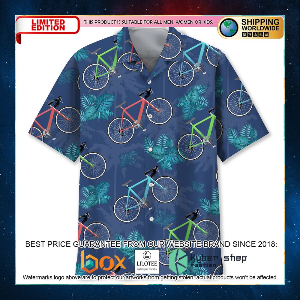 cycling tropical blue hawaiian shirt 1 595
