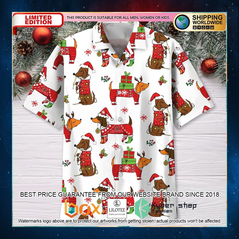 dachshund christmas hawaiian shirt 2 895