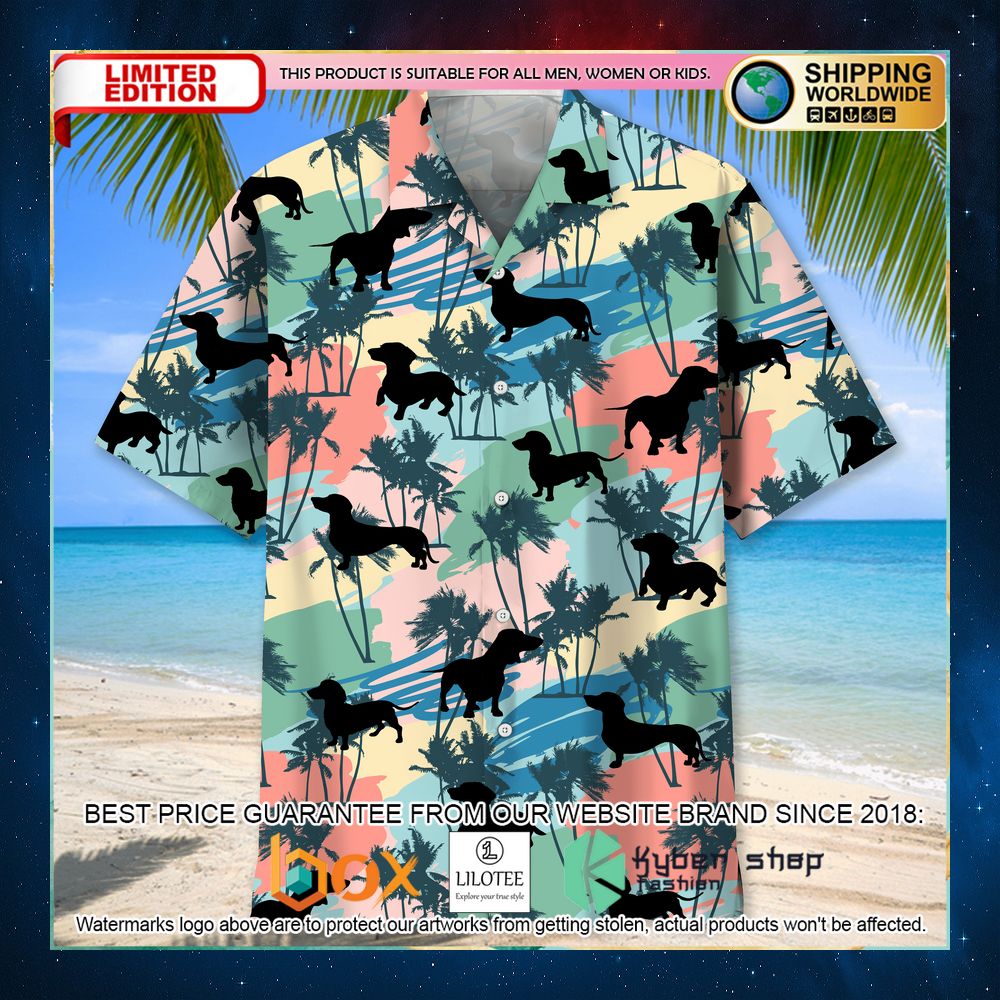 dachshund coconut palm hawaiian shirt 2 700