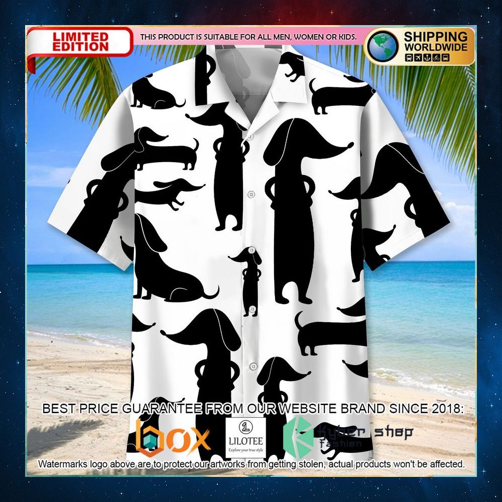 dachshund funny black hawaiian shirt 2 165