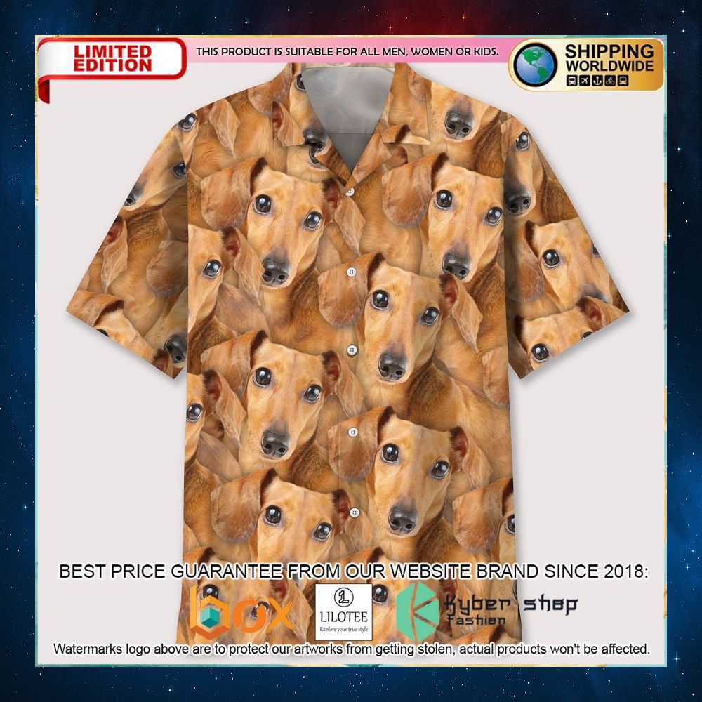 dachshund portrait cute hawaiian shirt 1 518