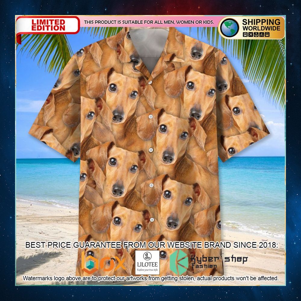 dachshund portrait cute hawaiian shirt 2 750