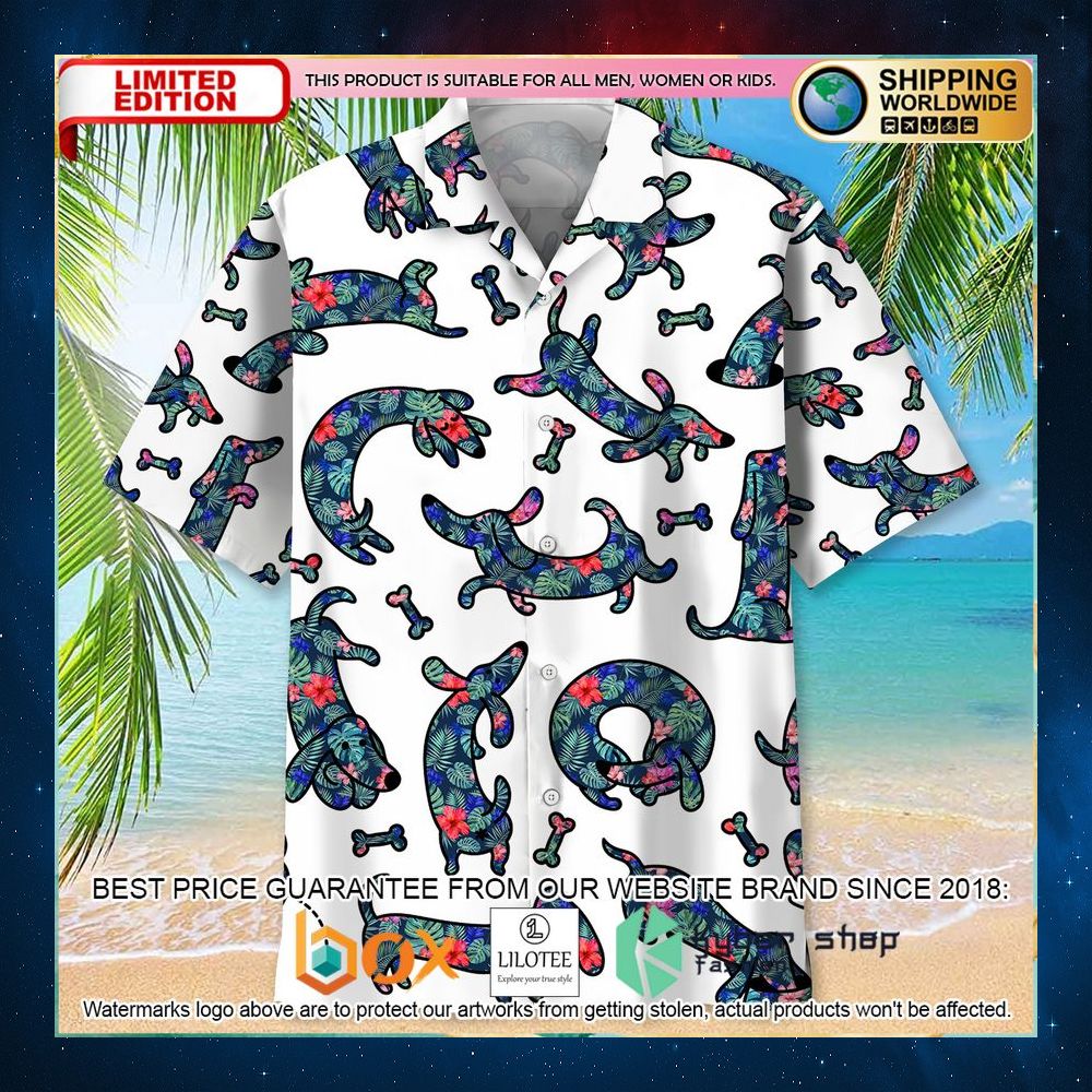 dachshund seamless tropical hawaiian shirt 2 515