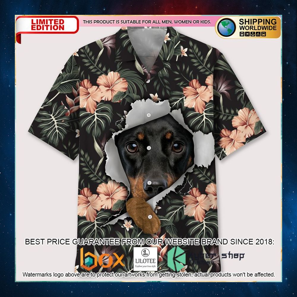 dachshund tropical hawaiian shirt 1 557