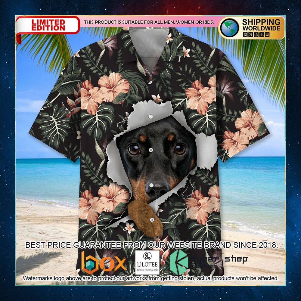 dachshund tropical hawaiian shirt 2 443