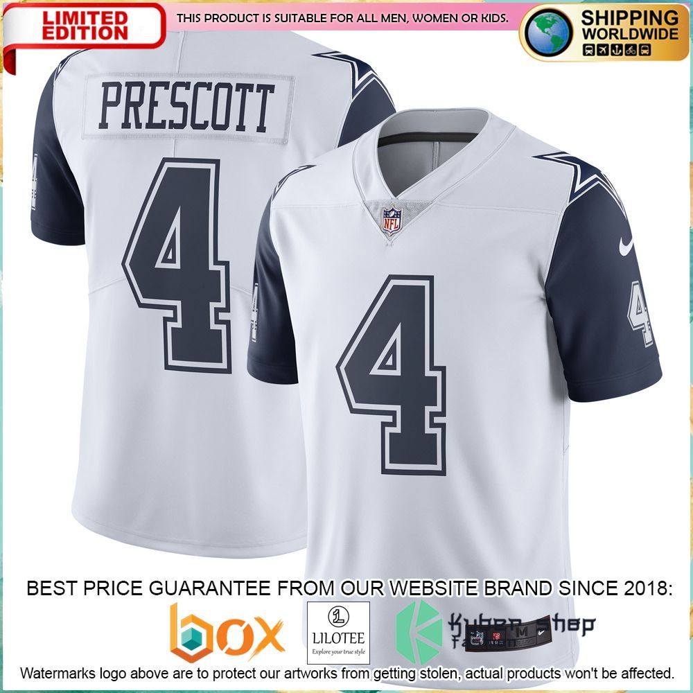 dak prescott nike dallas cowboys color rush vapor white football jersey 1 610