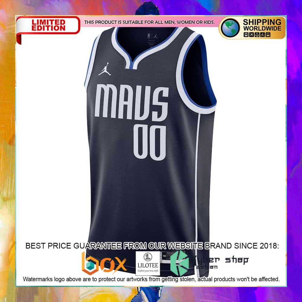 dallas mavericks 2022 23 custom navy basketball jersey 2 835