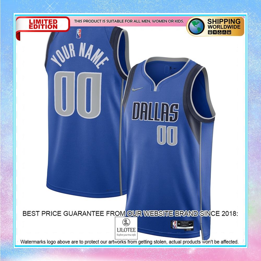 dallas mavericks nike 2021 22 diamond custom blue basketball jersey 1 337