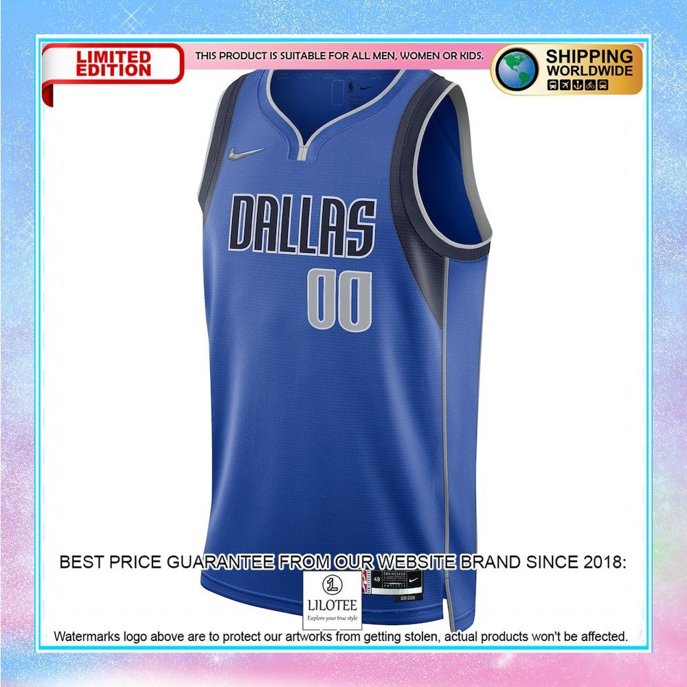 dallas mavericks nike 2021 22 diamond custom blue basketball jersey 2 631