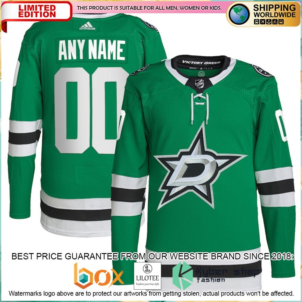dallas stars adidas custom green hockey jersey 1 936