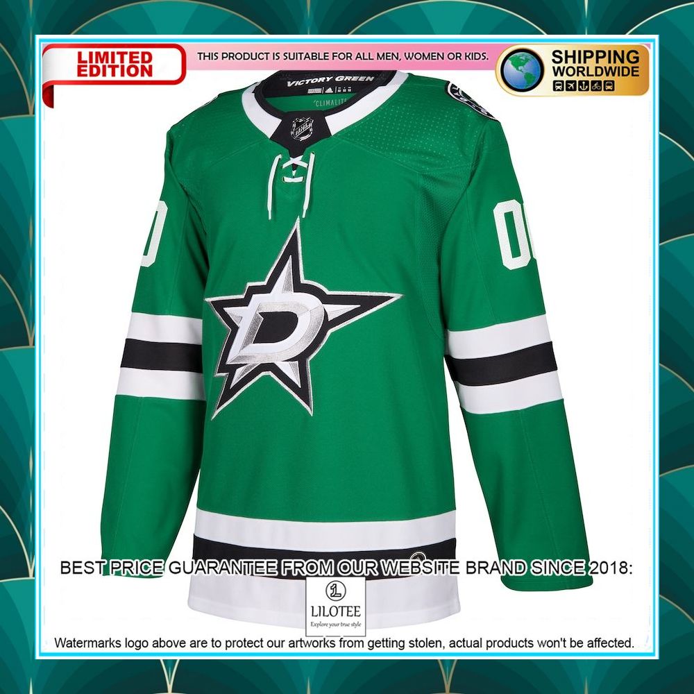 dallas stars adidas custom kelly green hockey jersey 2 603