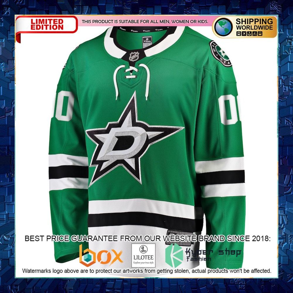 dallas stars fanatics branded home custom green hockey jersey 1 703