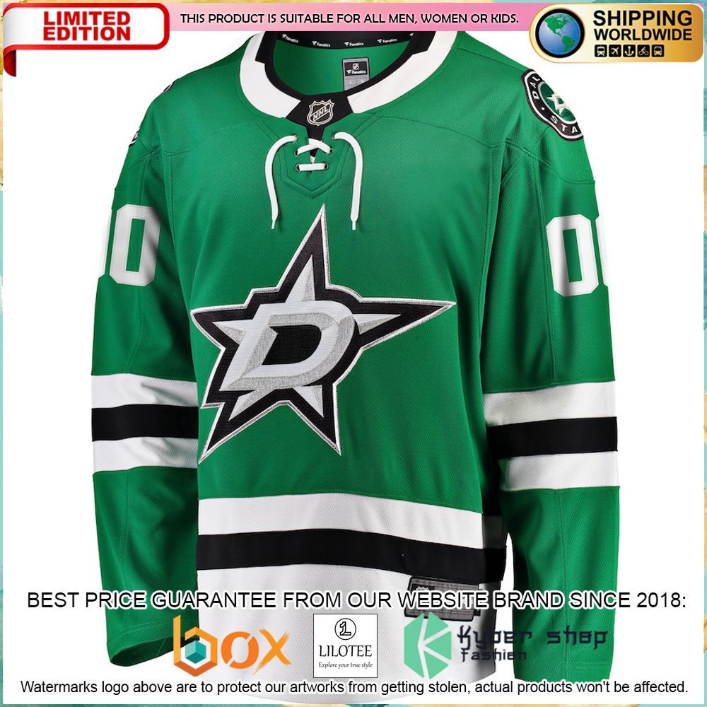 dallas stars fanatics branded home custom green hockey jersey 1 968