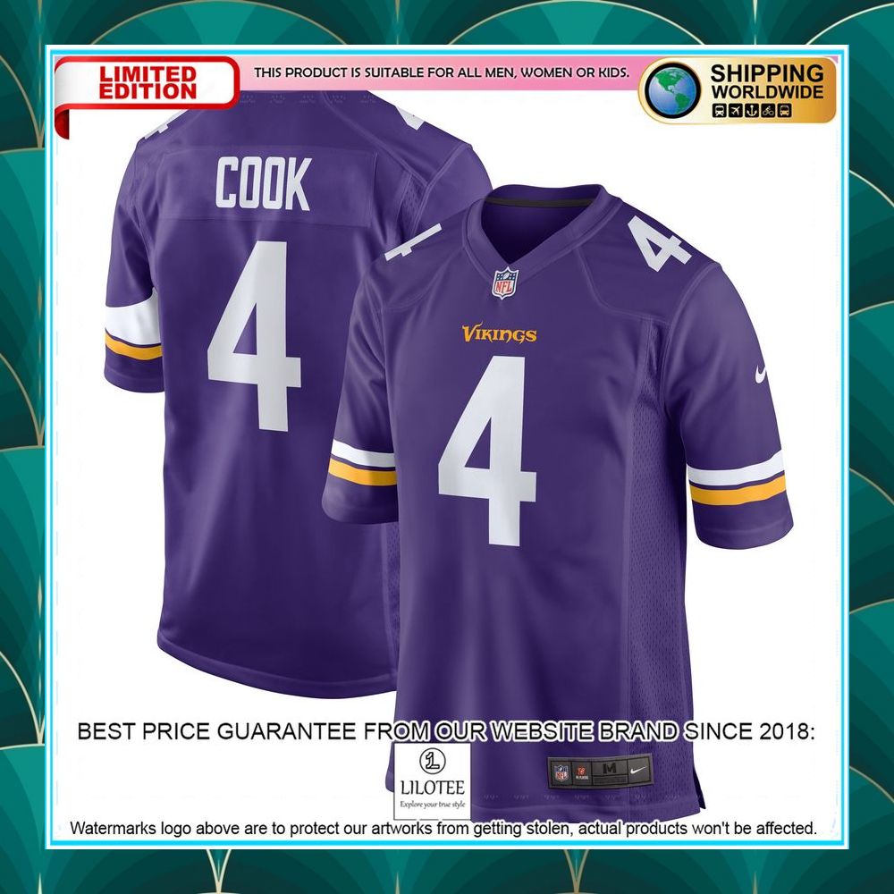 dalvin cook minnesota vikings purple football jersey 1 896