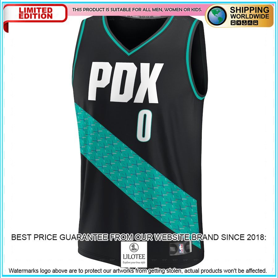 damian lillard portland trail blazers 2022 23 black basketball jersey 2 149