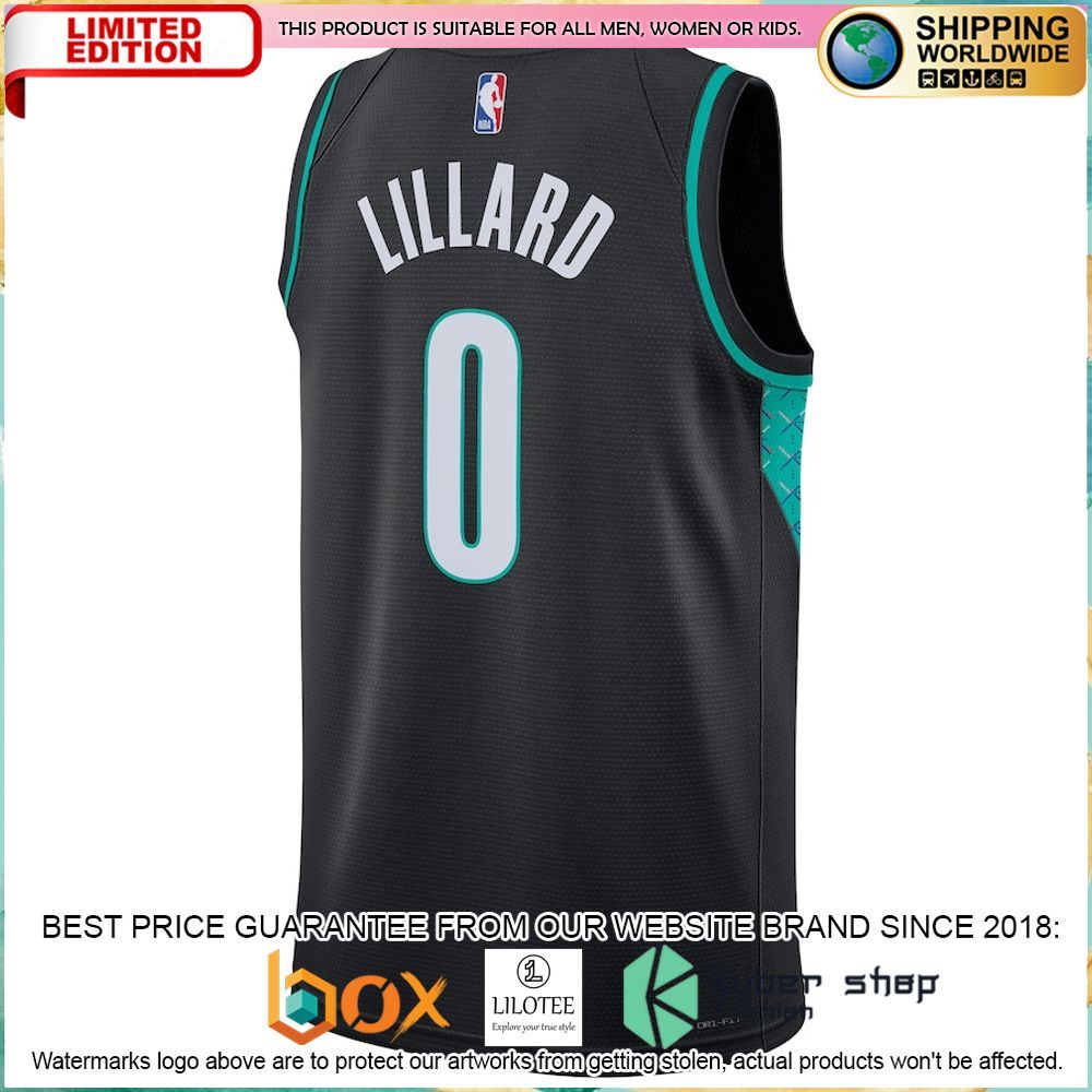 Damian Lillard Portland Trail Blazers Nike 2022 23 Black Basketball Jersey - LIMITED EDITION 3 damian lillard portland trail blazers nike 2022 23 black basketball jersey 3 814