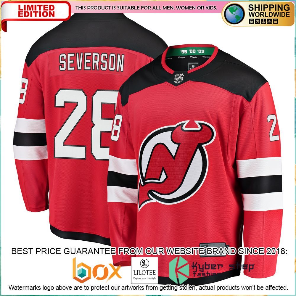damon severson new devils red hockey jersey 1 309