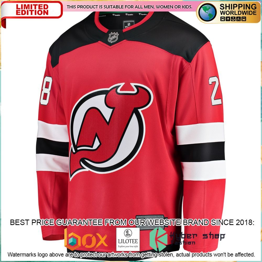 damon severson new devils red hockey jersey 2 625