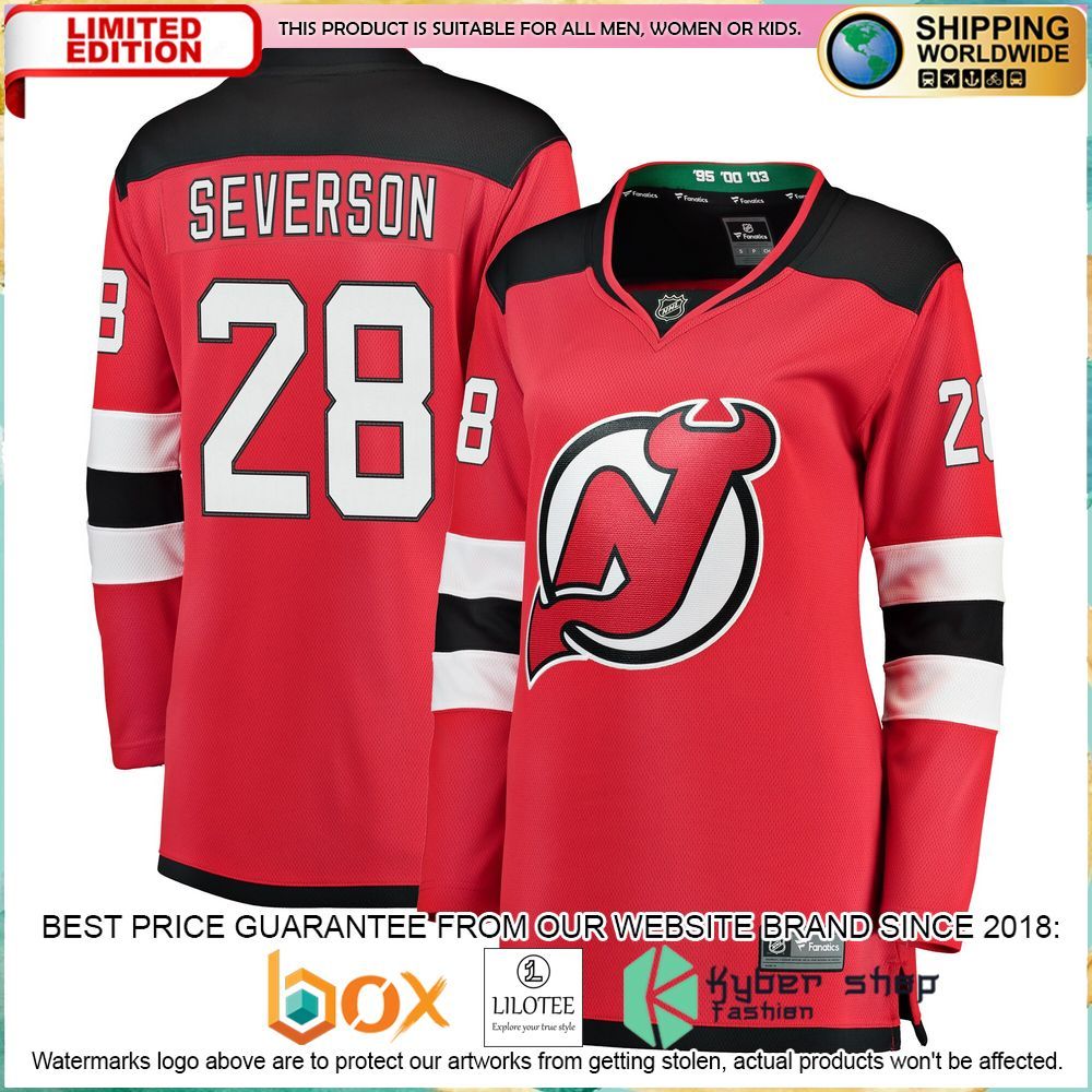 damon severson new devils womens red hockey jersey 1 37