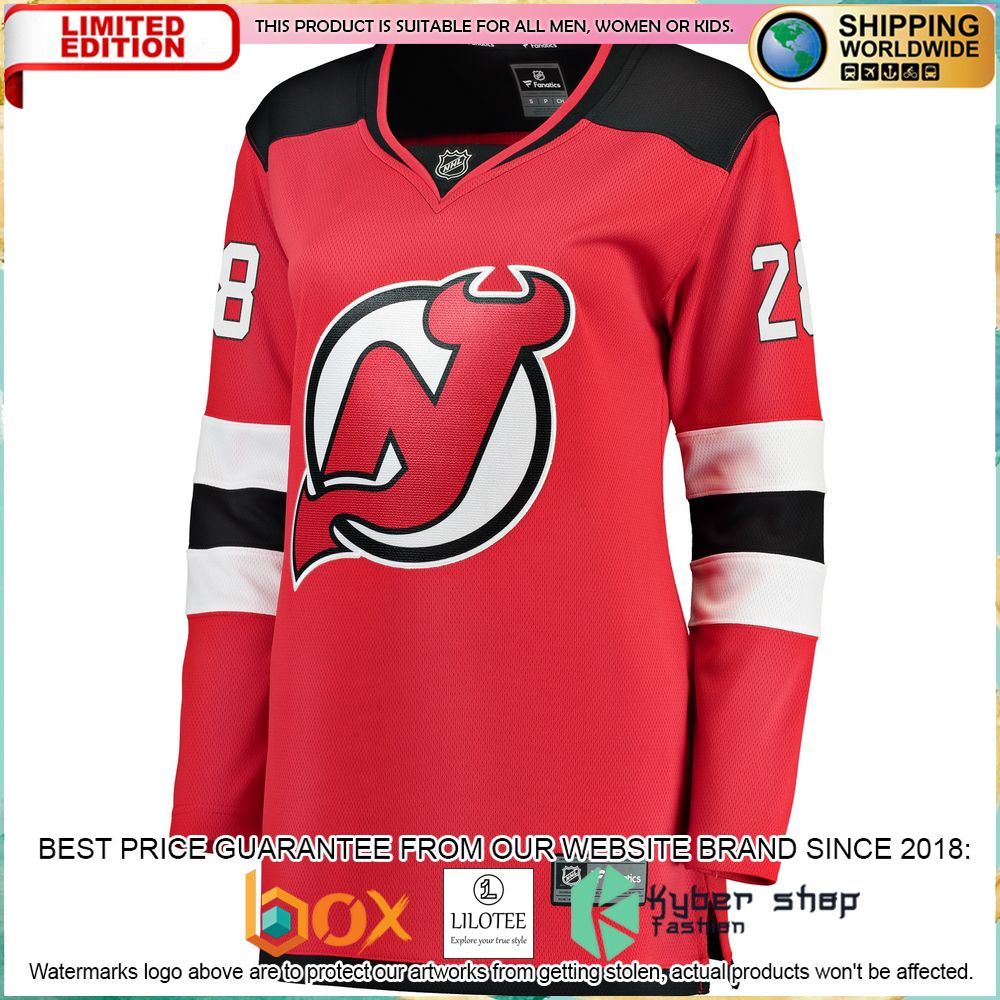 damon severson new devils womens red hockey jersey 2 583