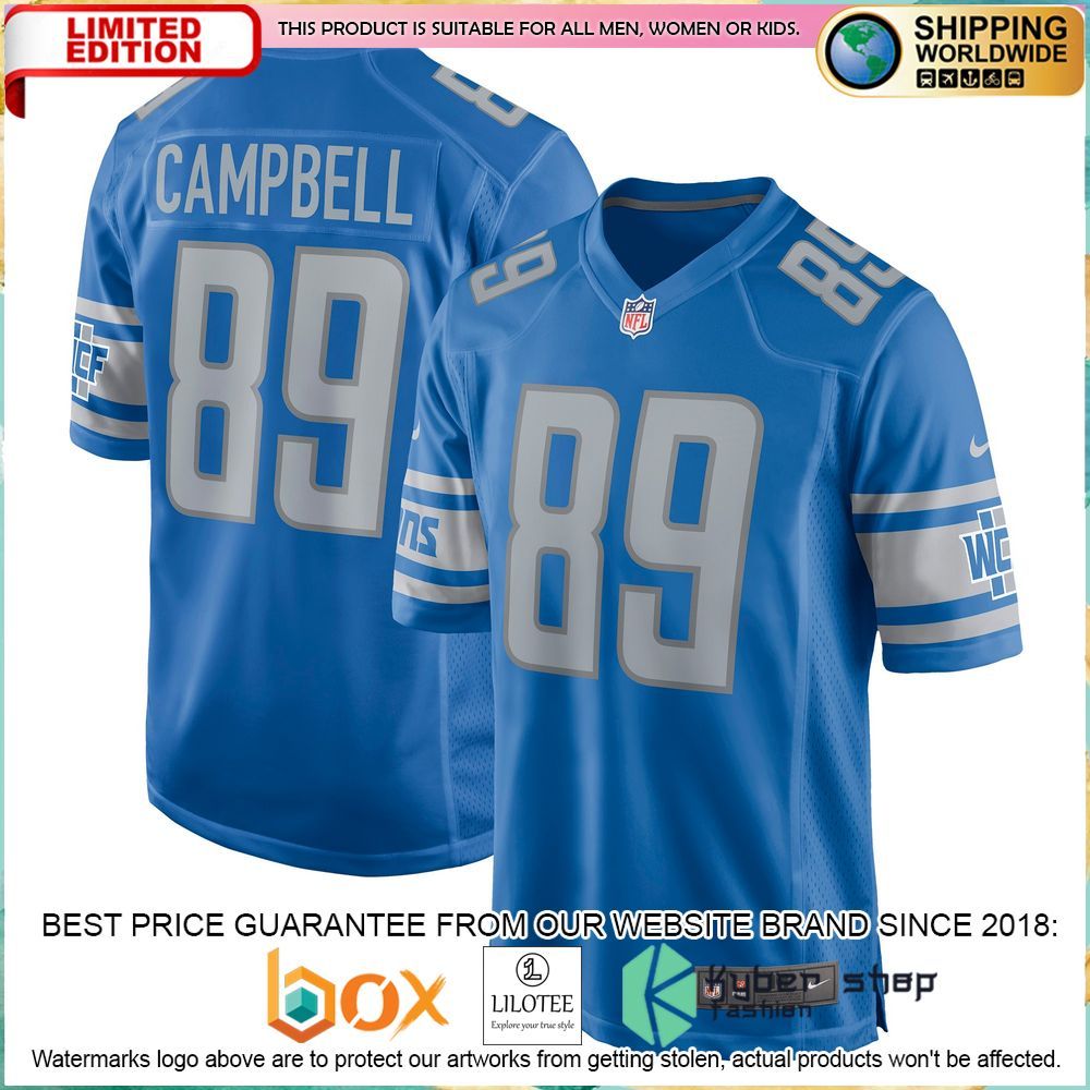 dan campbell detroit lions nike retired blue football jersey 1 637