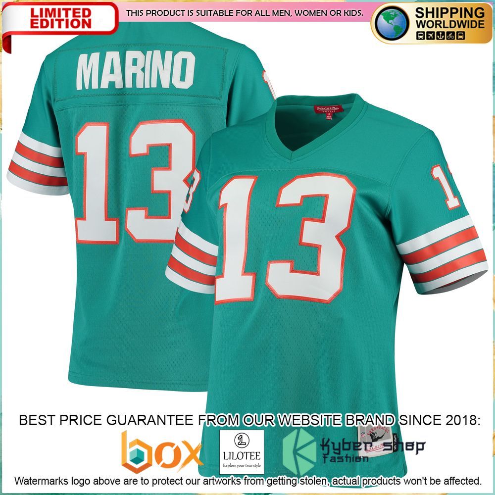 dan marino miami dolphins mitchell ness womens 1984 legacy replica aqua football jersey 1 844