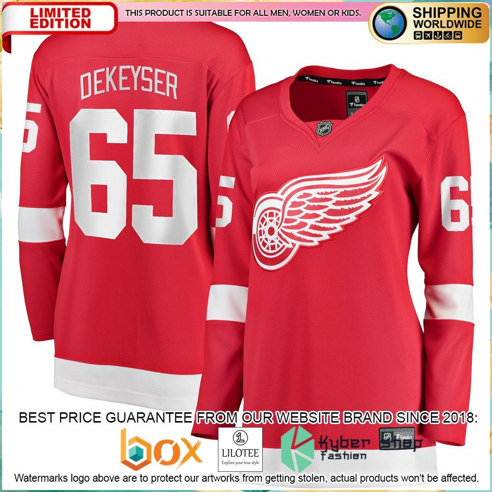 danny dekeyser detroit red wings womens red hockey jersey 1 709