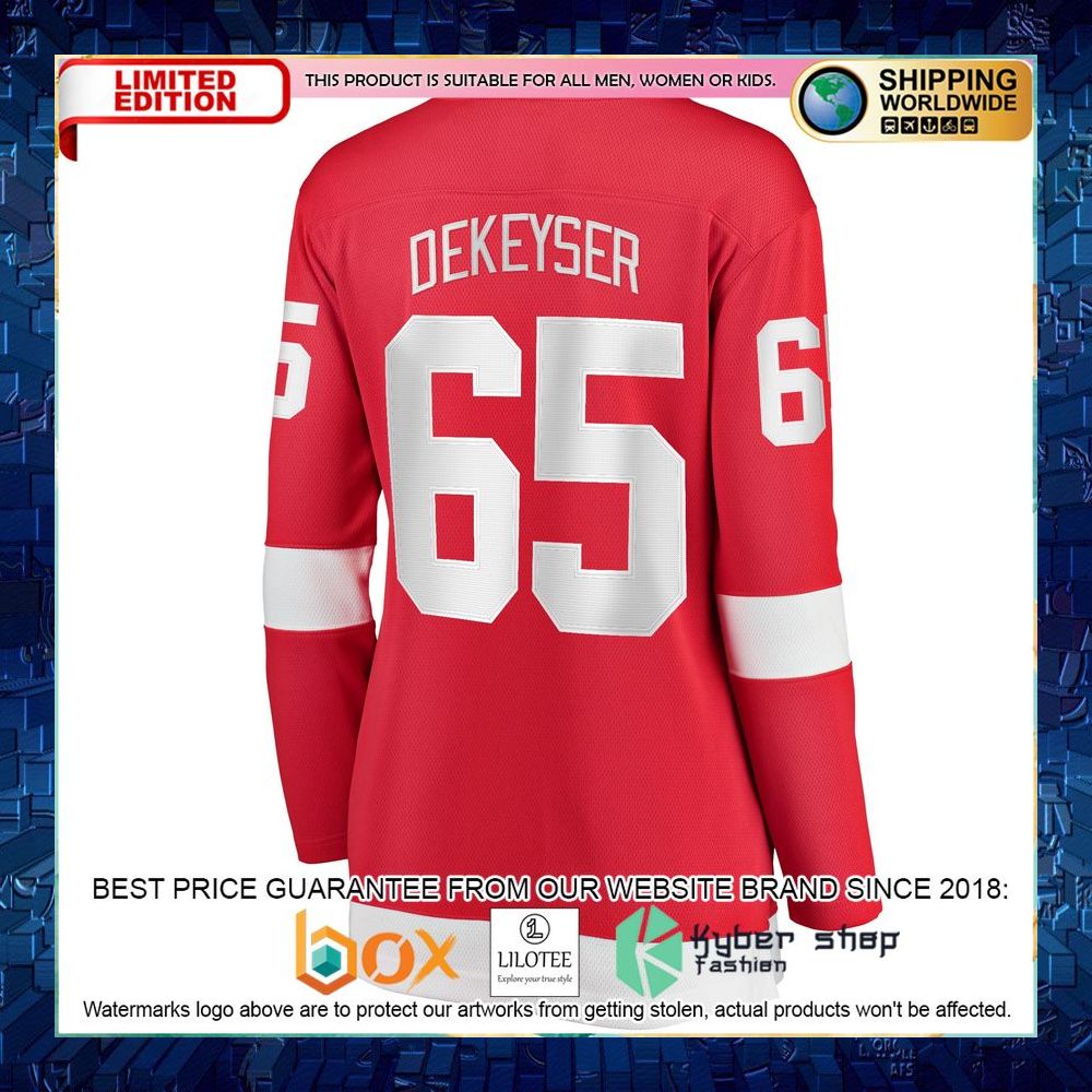 danny dekeyser detroit red wings womens red hockey jersey 3 497