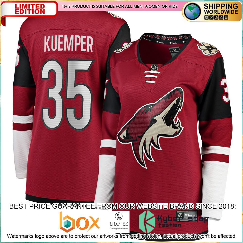 darcy kuemper arizona coyotes womens garnet hockey jersey 1 998