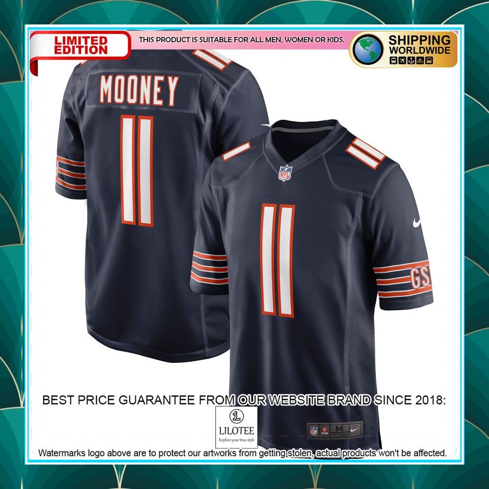 darnell mooney chicago bears navy football jersey 1 460