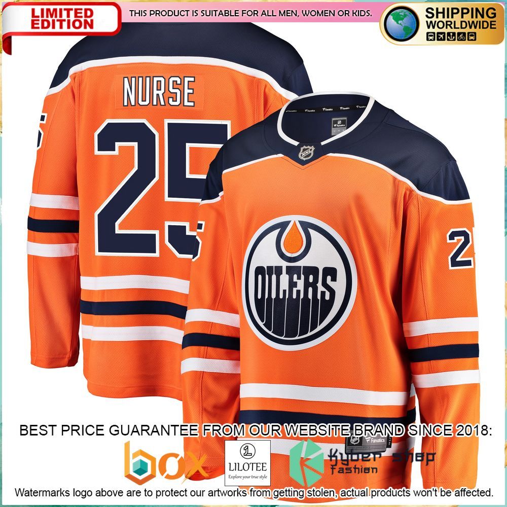 darnell nurse edmonton oilers breakaway orange hockey jersey 1 275