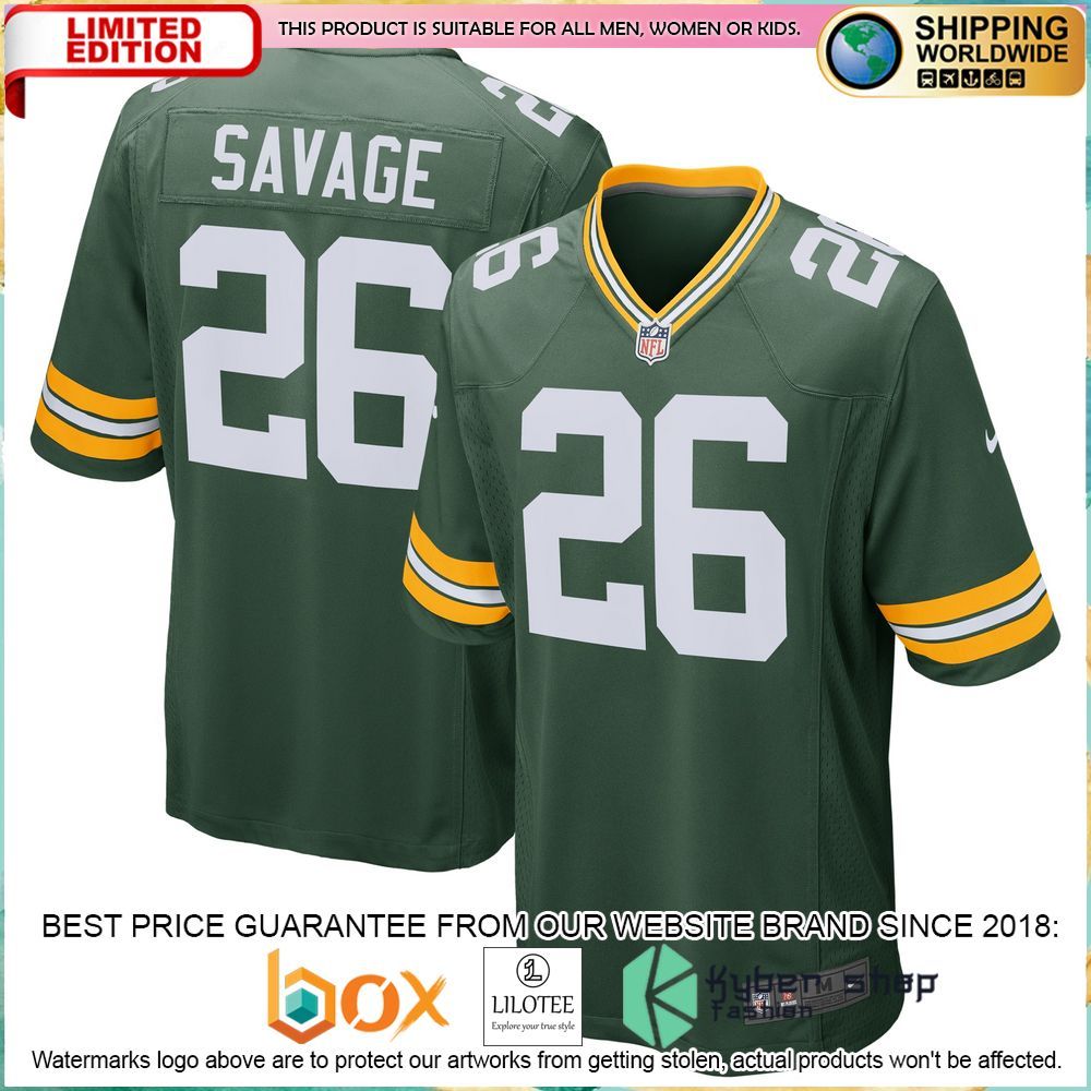 darnell savage green bay packers nike green football jersey 1 855