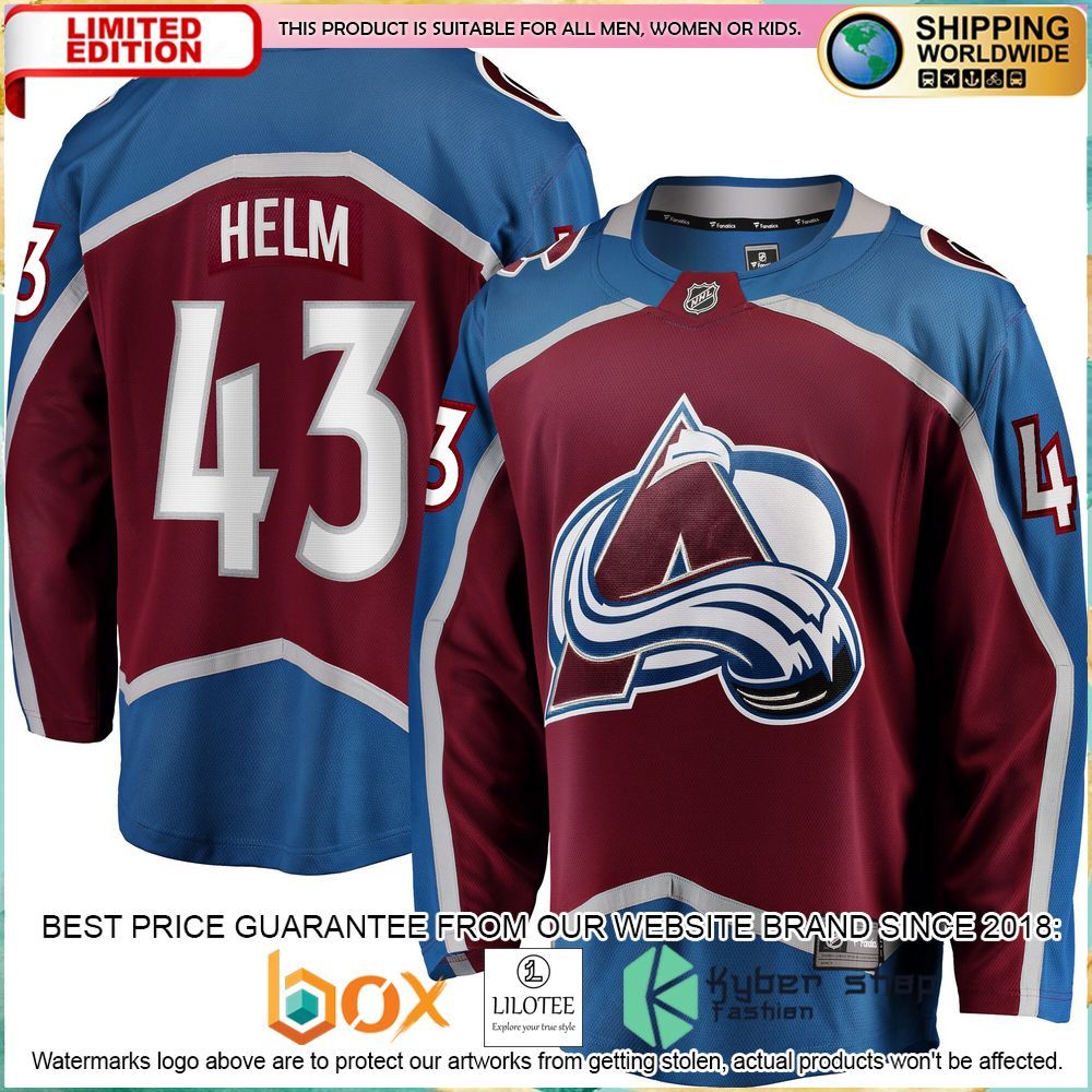 darren helm colorado avalanche burgundy hockey jersey 1 449