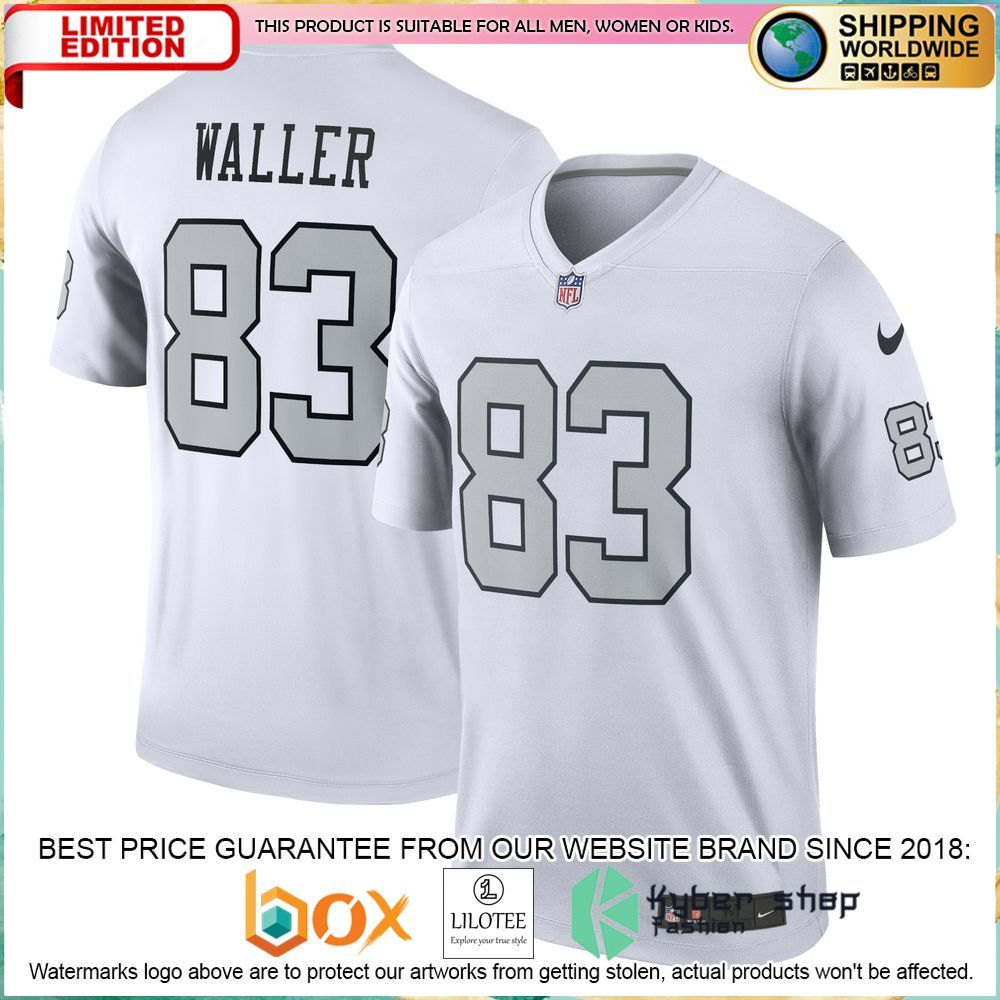 darren waller las vegas raiders nike alternate legend white football jersey 1 648
