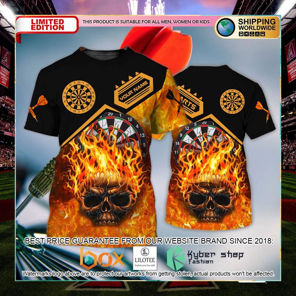 darts skull flame your name t shirt 1 921