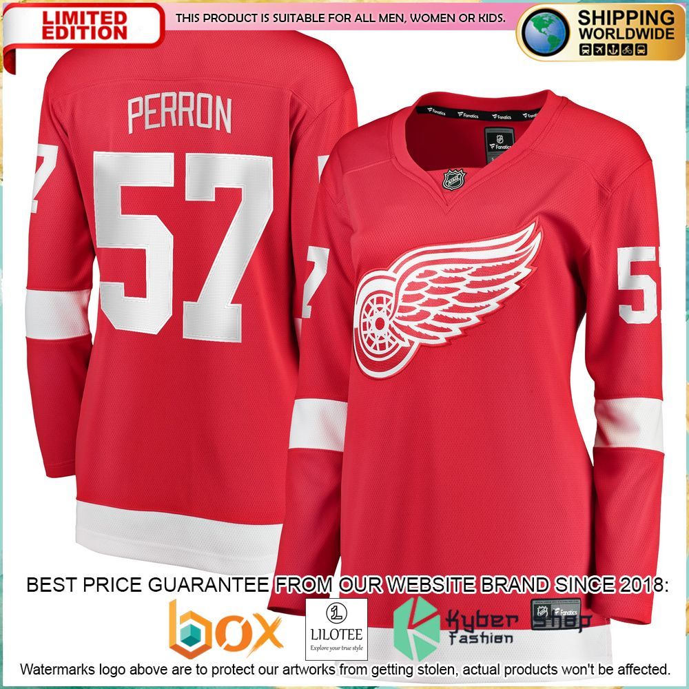 david perron detroit red wings womens red hockey jersey 1 26
