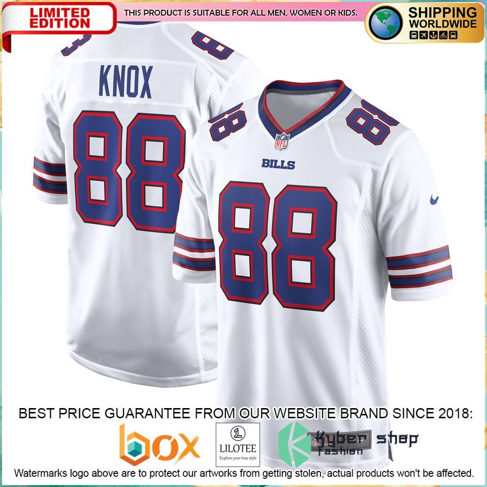 dawson knox buffalo bills nike away white football jersey 1 703