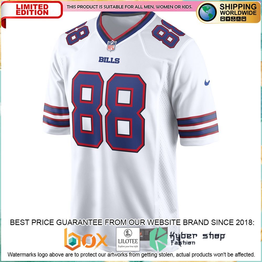 dawson knox buffalo bills nike away white football jersey 2 648