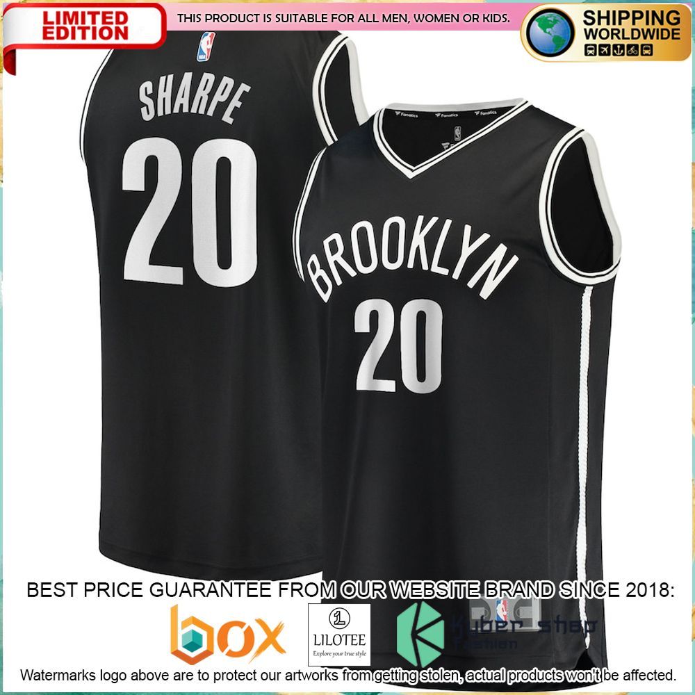 dayron sharpe brooklyn nets 2021 22 black basketball jersey 1 325
