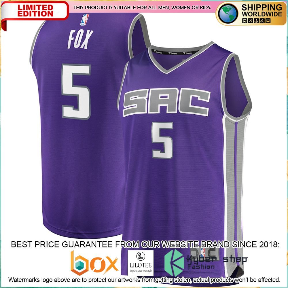 deaaron fox sacramento kings player purple basketball jersey 1 80