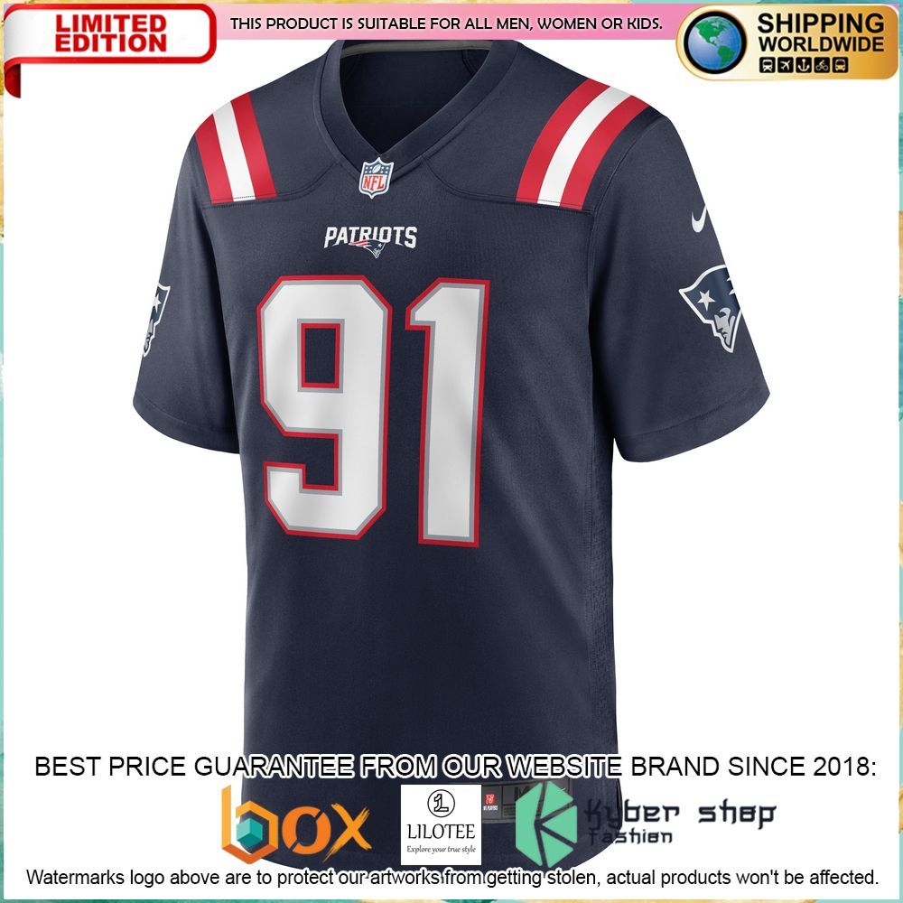 deatrich wise jr new england patriots nike navy football jersey 2 352