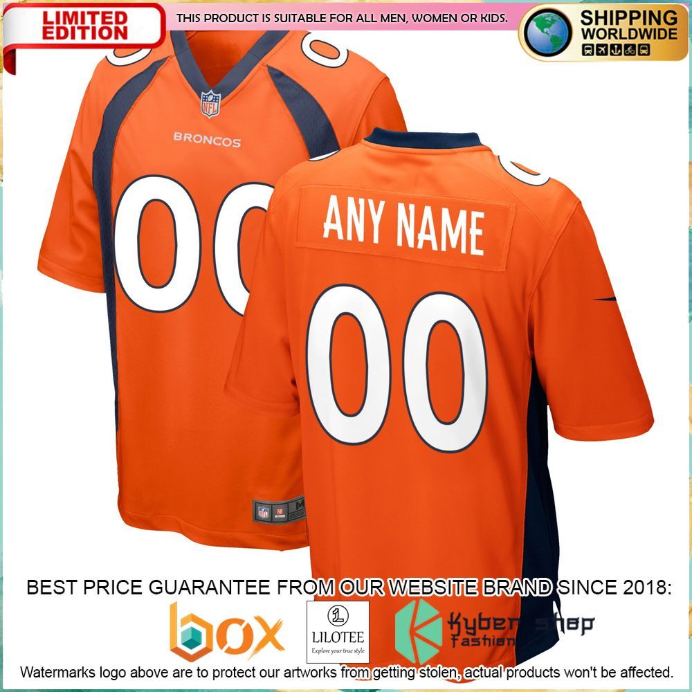 denver broncos nike custom orange football jersey 1 414