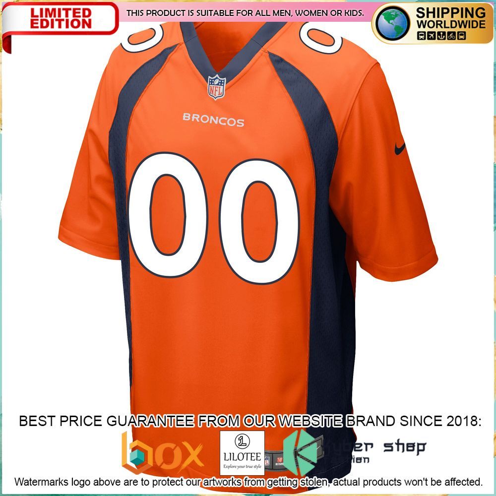 denver broncos nike custom orange football jersey 2 533