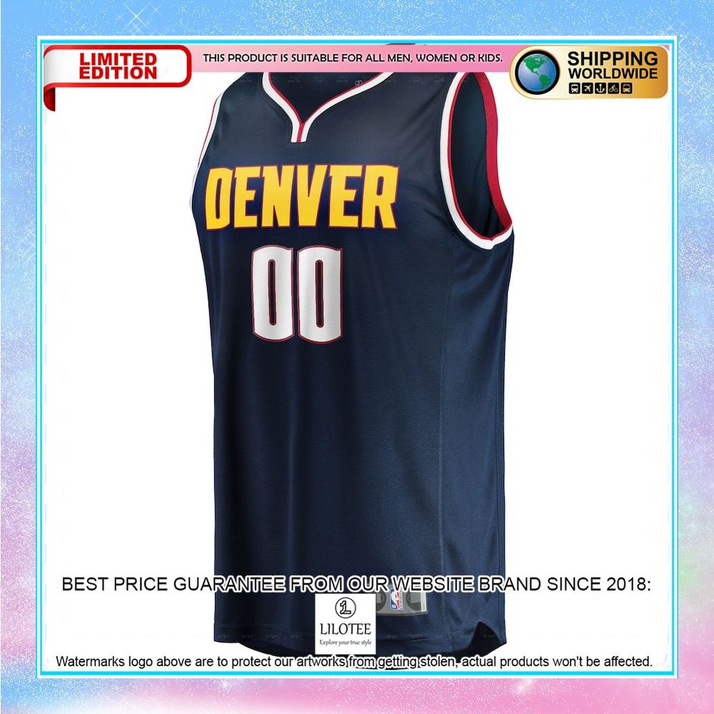 denver nuggets 2018 19 custom navy basketball jersey 2 195