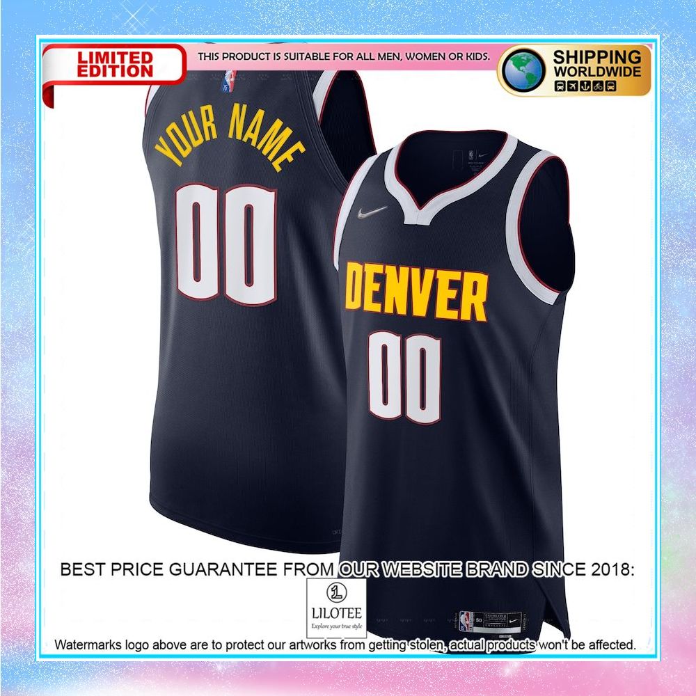 denver nuggets nike 2021 22 diamond custom navy basketball jersey 1 954