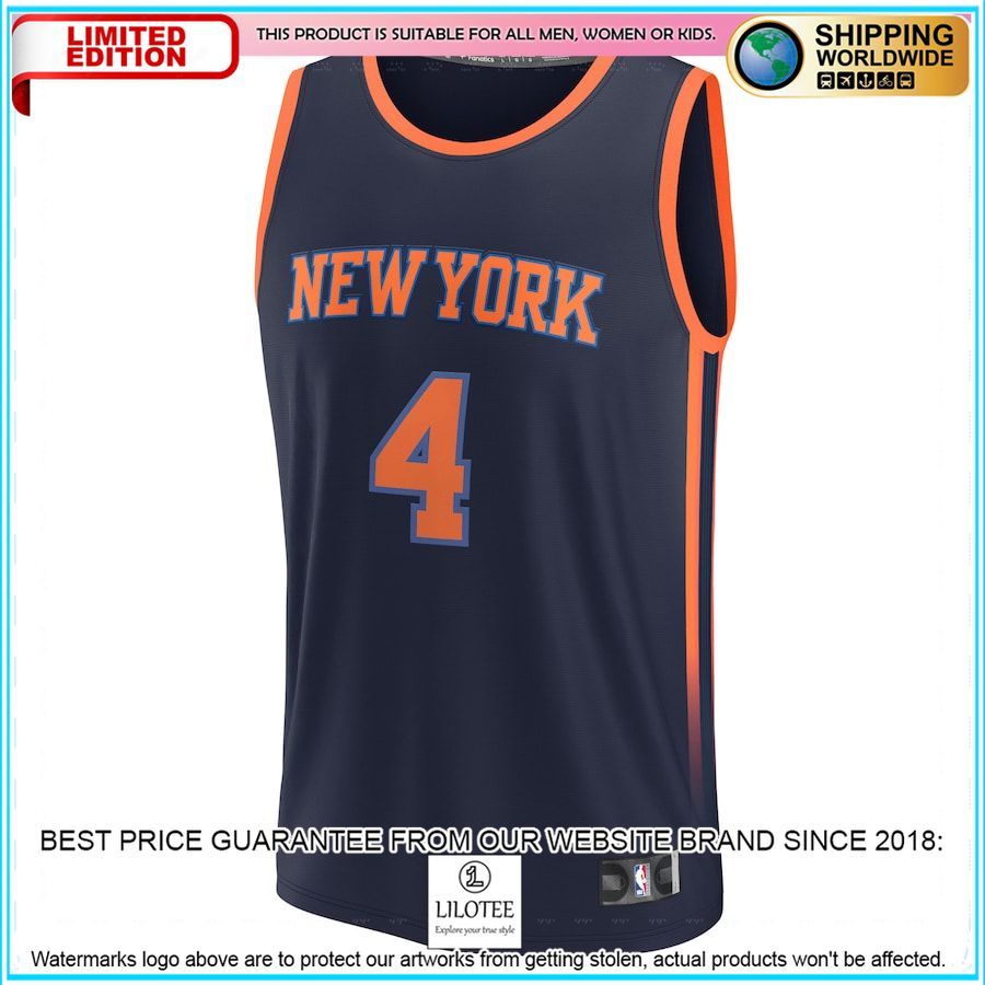 derrick rose new york knicks 2022 23 navy basketball jersey 2 559
